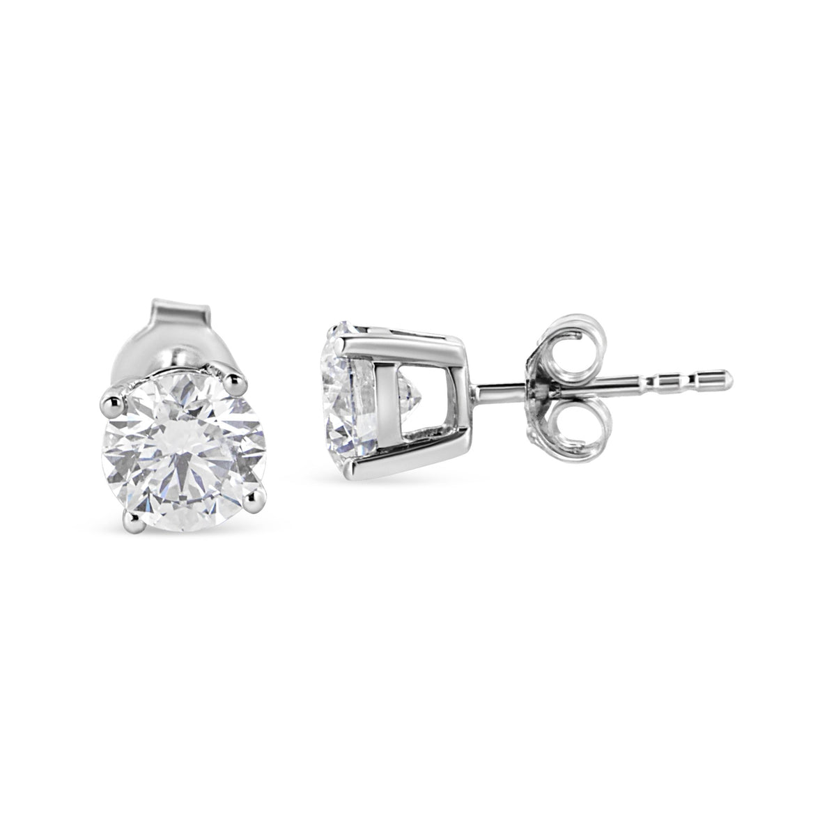 14K White Gold 1 3/4 Cttw Lab Grown Round Brilliant Diamond Solitaire Stud Earring (F - G Color, VS2 - SI1 Clarity) - LinkagejewelrydesignLinkagejewelrydesign