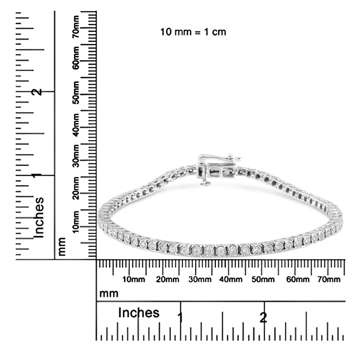 14K White Gold 1.0 Cttw Miracle Set Round - Cut Lab Grown Diamond Illusion Tennis Bracelet (F - G Color, VS2 - SI1 Clarity) Size 7" - LinkagejewelrydesignLinkagejewelrydesign