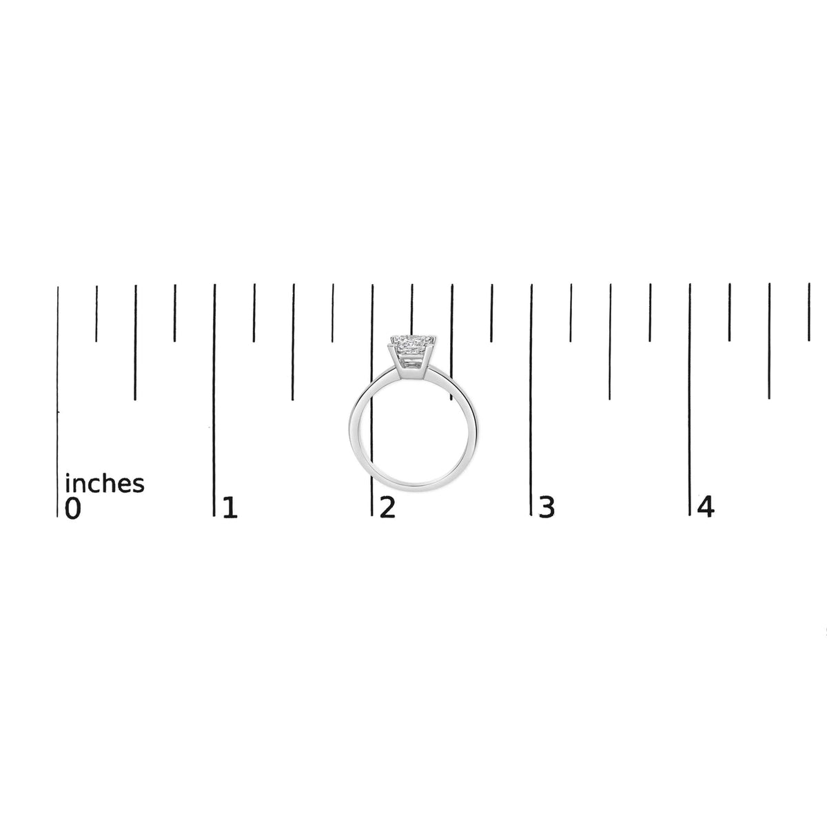 14K White Gold 1.0 Cttw Princess Lab - Grown Diamond Solitaire Engagement Ring (F - G Color, VS1 - VS2 Clarity) - LinkagejewelrydesignLinkagejewelrydesign