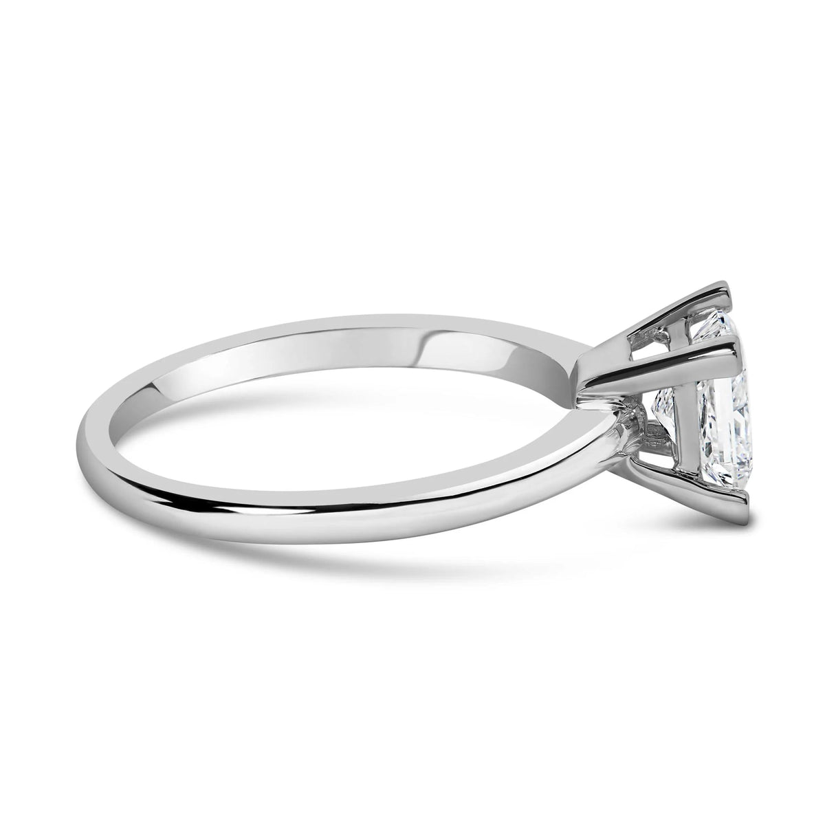 14K White Gold 1.0 Cttw Princess Lab - Grown Diamond Solitaire Engagement Ring (F - G Color, VS1 - VS2 Clarity) - LinkagejewelrydesignLinkagejewelrydesign