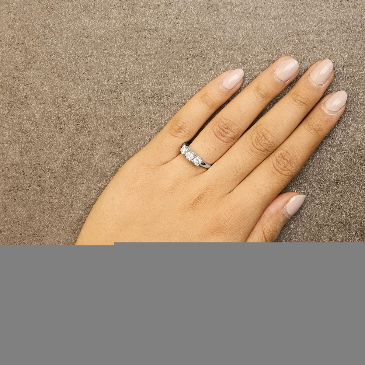 14K White Gold 1.0 Cttw Round Lab Grown Diamond 3 Stone Ring (F - G Color, VS1 - VS2 Clarity) - LinkagejewelrydesignLinkagejewelrydesign