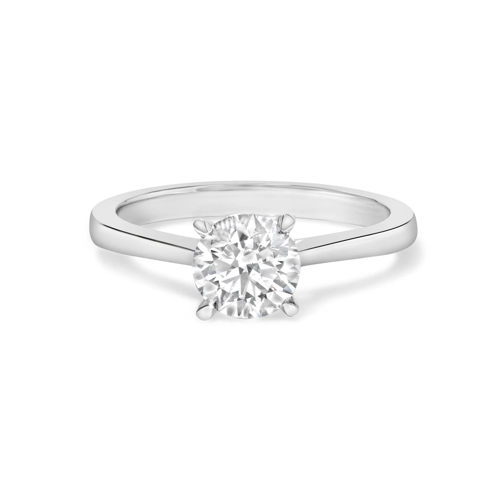 14K White Gold 1.0 Cttw Round Lab Grown Diamond Eagle Claw 4 - Prong Set Solitaire Engagement Ring (F - G Color, VS2 - SI1 Clarity) - LinkagejewelrydesignLinkagejewelrydesign