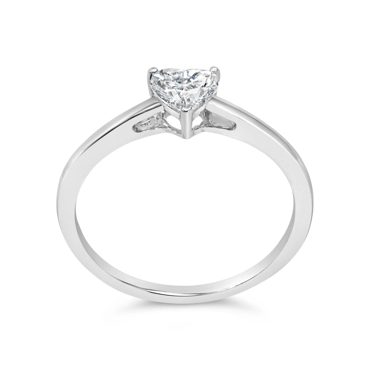 14K White Gold 1/2 Cttw Heart Cut Lab Grown Diamond Solitaire Engagement Ring (F - G Color, VS1 - VS2 Clarity) - Size 7 - LinkagejewelrydesignLinkagejewelrydesign