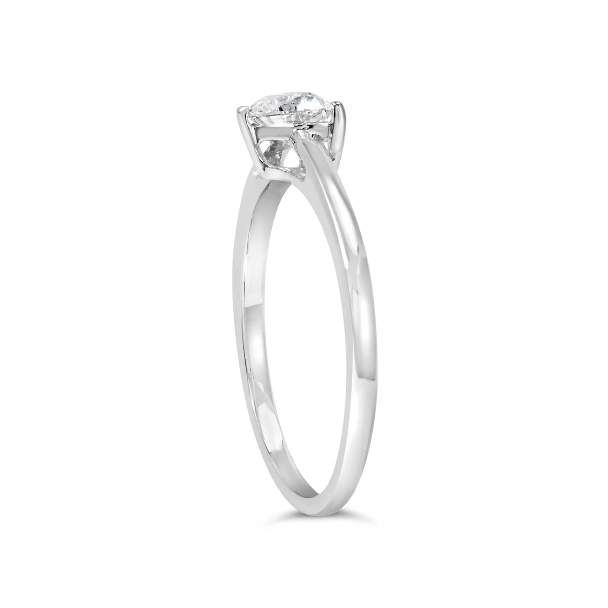 14K White Gold 1/2 Cttw Heart Cut Lab Grown Diamond Solitaire Engagement Ring (F - G Color, VS1 - VS2 Clarity) - Size 7 - LinkagejewelrydesignLinkagejewelrydesign