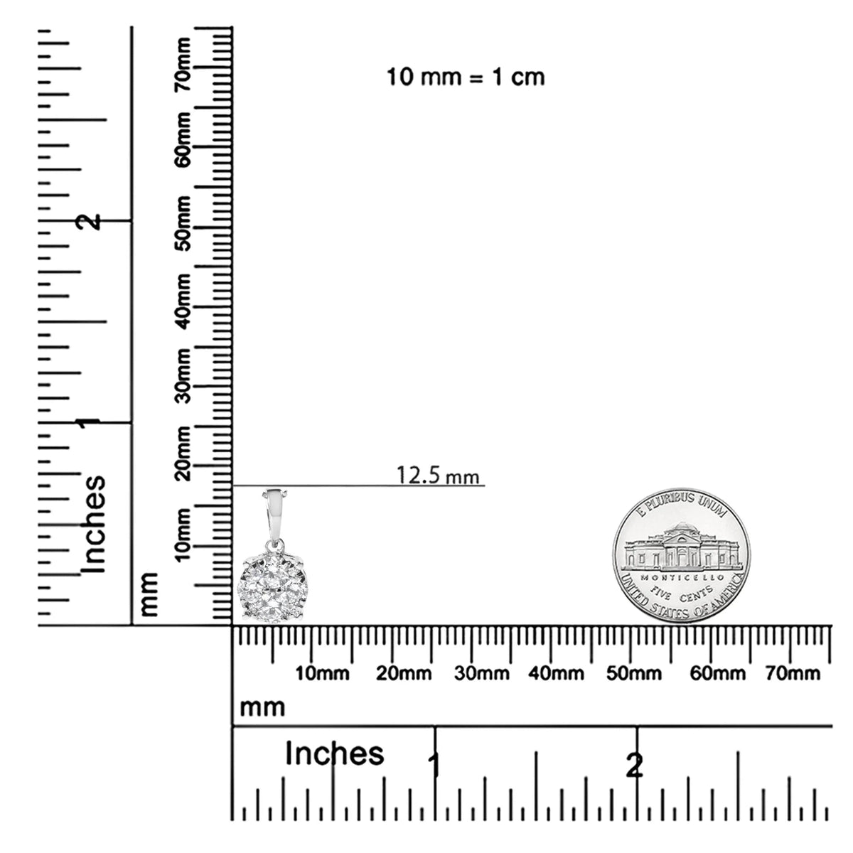 14k White Gold 1/2 Cttw Lab Grown Diamond Floral Cluster Pendant 18" Necklace (G - H Color, VS1 - VS2 Clarity) - LinkagejewelrydesignLinkagejewelrydesign