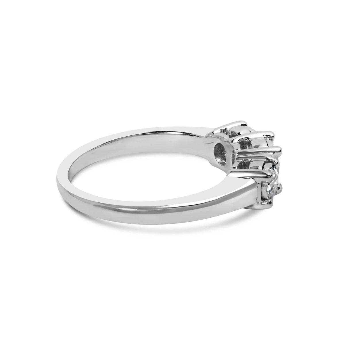 14K White Gold 1/2 Cttw Miracle Set Round Lab Grown Diamond Three Stone Illusion Plate Ring (F - G Color, VS1 - VS2 Clarity) - LinkagejewelrydesignLinkagejewelrydesign