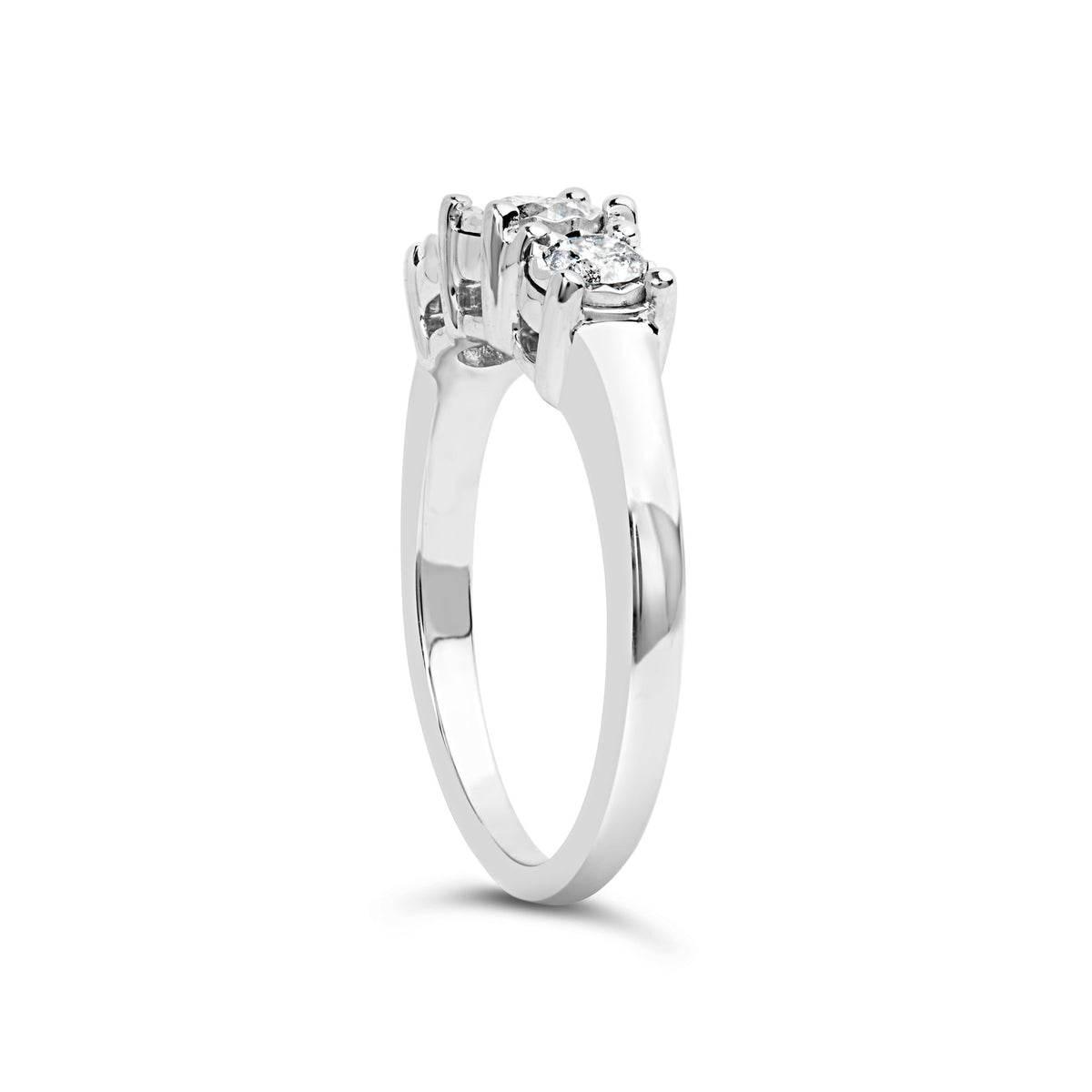 14K White Gold 1/2 Cttw Miracle Set Round Lab Grown Diamond Three Stone Illusion Plate Ring (F - G Color, VS1 - VS2 Clarity) - Ring Size 7 - LinkagejewelrydesignLinkagejewelrydesign