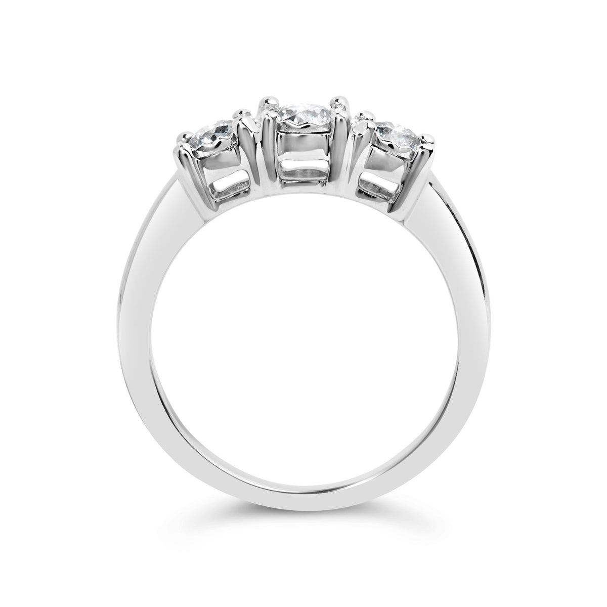 14K White Gold 1/2 Cttw Miracle Set Round Lab Grown Diamond Three Stone Illusion Plate Ring (F - G Color, VS1 - VS2 Clarity) - Ring Size 7 - LinkagejewelrydesignLinkagejewelrydesign