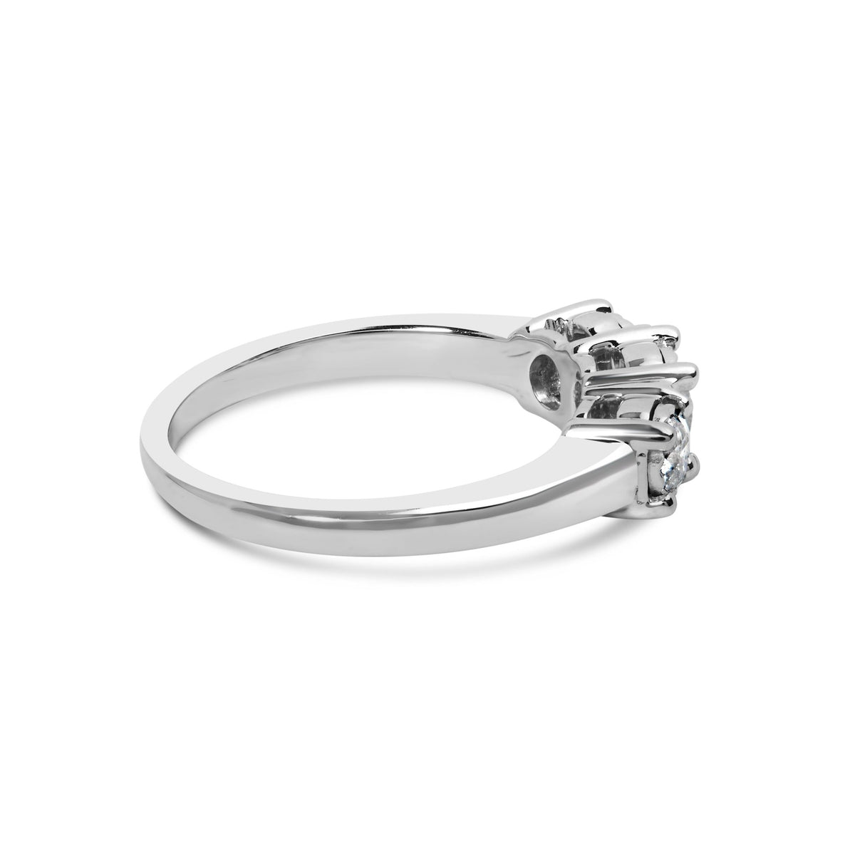 14K White Gold 1/2 Cttw Miracle Set Round Lab Grown Diamond Three Stone Illusion Plate Ring (F - G Color, VS1 - VS2 Clarity) - Ring Size 7 - LinkagejewelrydesignLinkagejewelrydesign