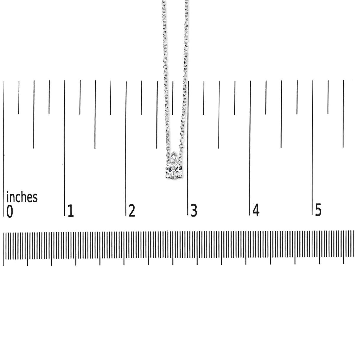 14K White Gold 1/2 Cttw Pear Shape Lab - Grown Diamond 3 - Prong Solitaire 18 Inch (F - G Color, VS2 - SI1 Clarity) - LinkagejewelrydesignLinkagejewelrydesign