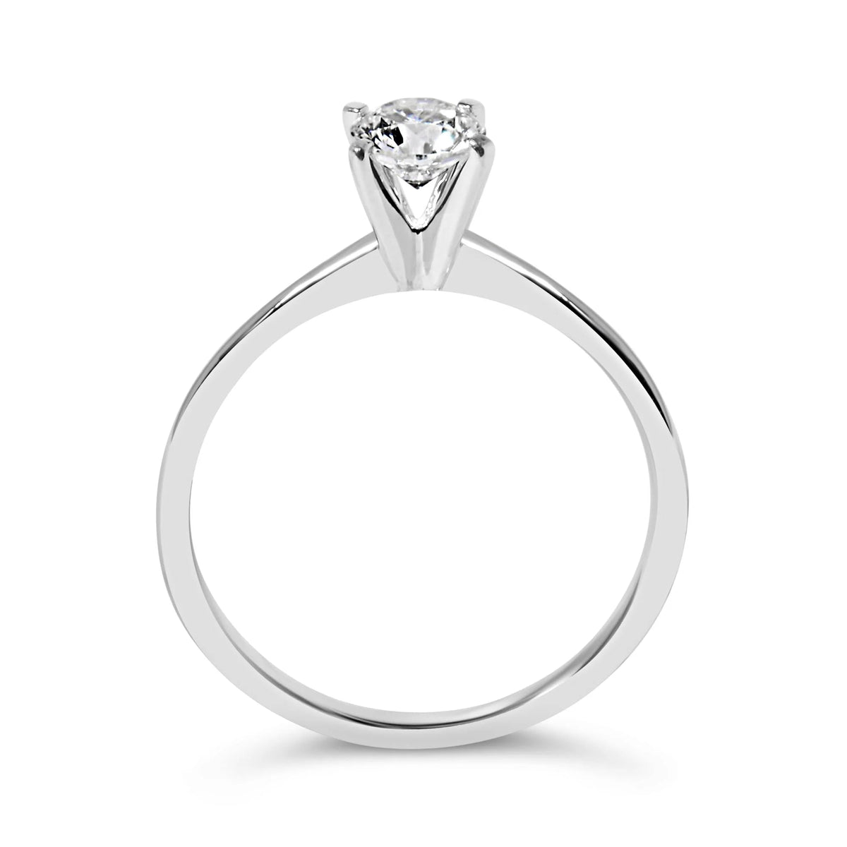 14K White Gold 1/2 Cttw Round Lab Grown Diamond 4 Prong Solitaire Engagement Ring (F - G Color, VS2 - SI1 Clarity) - LinkagejewelrydesignLinkagejewelrydesign