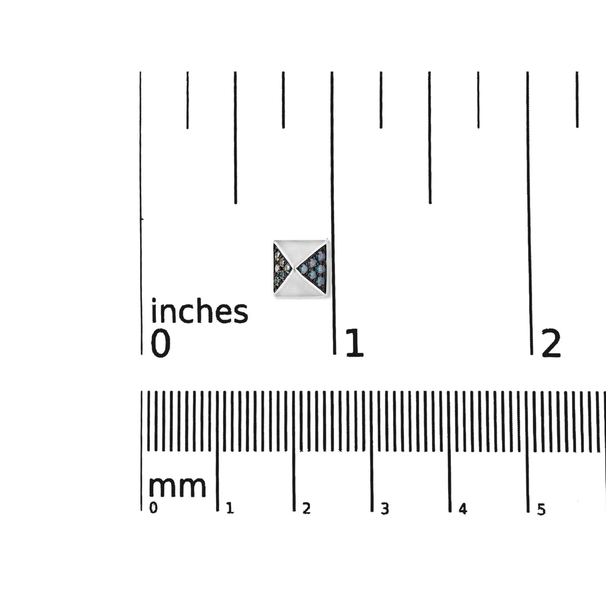 14K White Gold 1/4 Cttw Treated Blue Diamond Pyramid Stud Earring (Blue Color, SI1 - SI2 Clarity) - LinkagejewelrydesignLinkagejewelrydesign