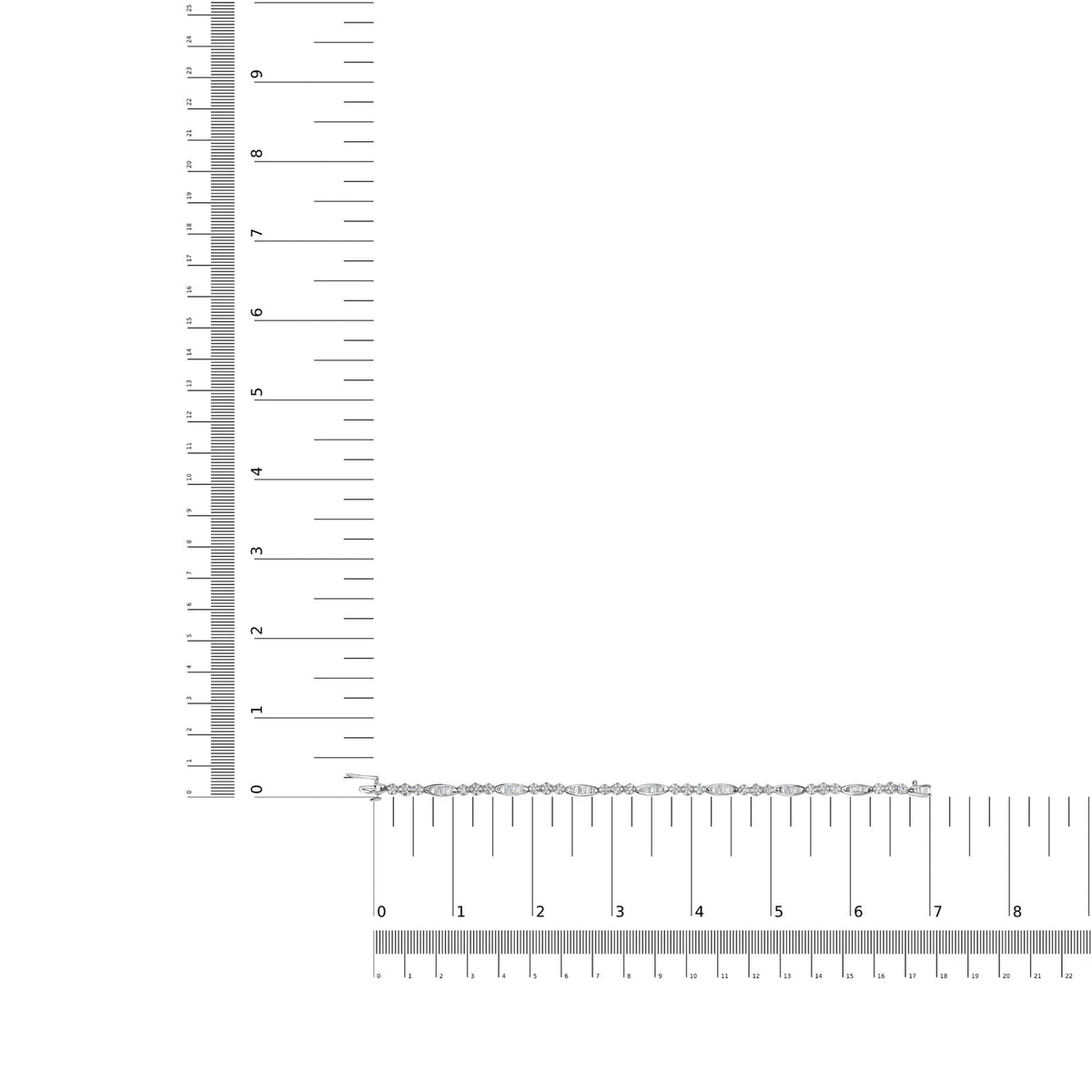 14k White Gold 2 1/2 Cttw Diamond Alternating Floral Cluster and Oval Link 7" Bracelet (G - H Color, SI2 - I1 Clarity) - LinkagejewelrydesignLinkagejewelrydesign