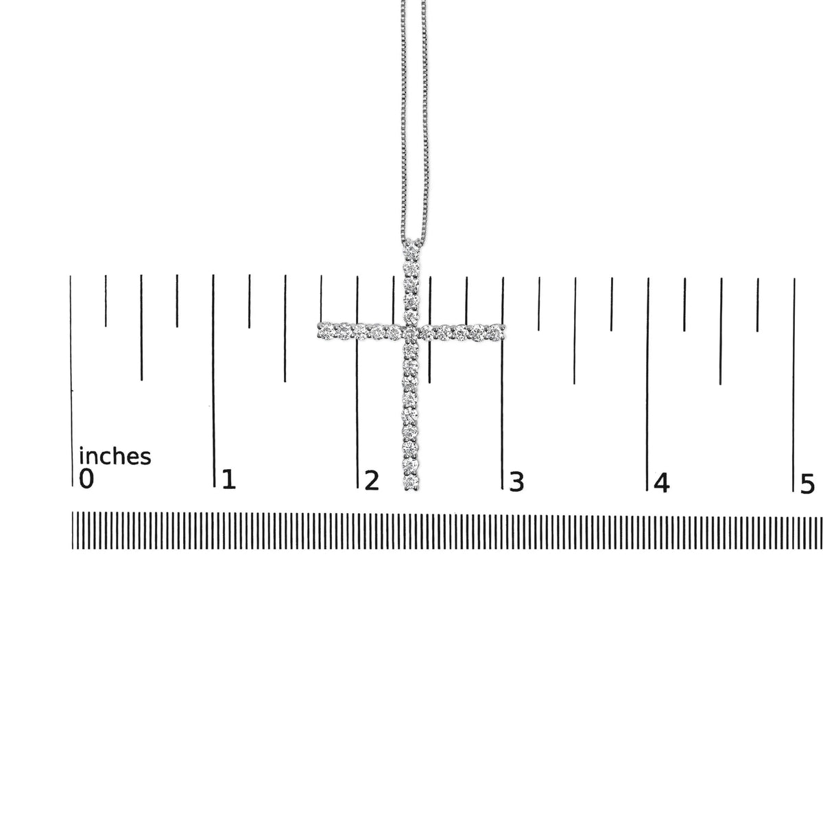 14K White Gold 2.0 Cttw Lab Grown Diamond Cross 18" Inch Pendant Necklace (F - G Color, VS2 - SI1 Clarity) - LinkagejewelrydesignLinkagejewelrydesign