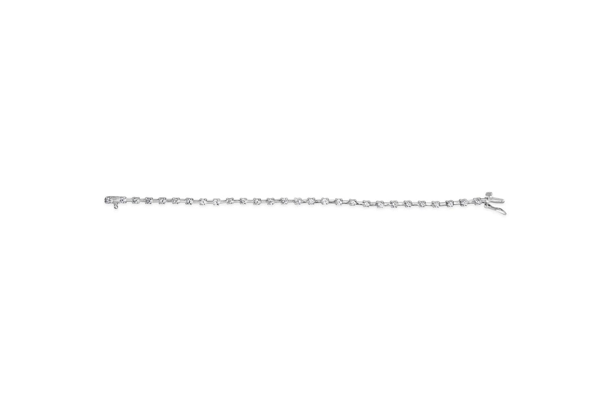 14K White Gold 2.00 Cttw Diamond Bar and Link Tennis Bracelet (H - I Color, SI1 - SI2 Clarity) - 7&quot; - LinkagejewelrydesignLinkagejewelrydesign