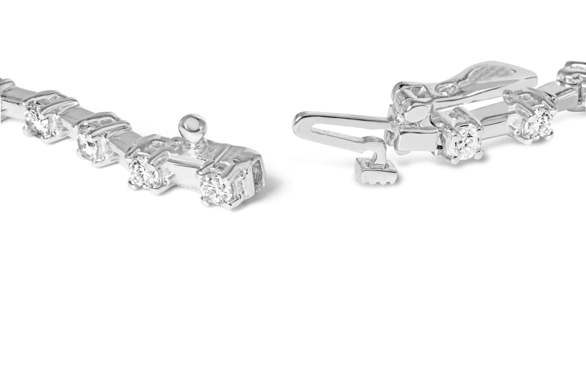 14K White Gold 2.00 Cttw Diamond Bar and Link Tennis Bracelet (H - I Color, SI1 - SI2 Clarity) - 7&quot; - LinkagejewelrydesignLinkagejewelrydesign
