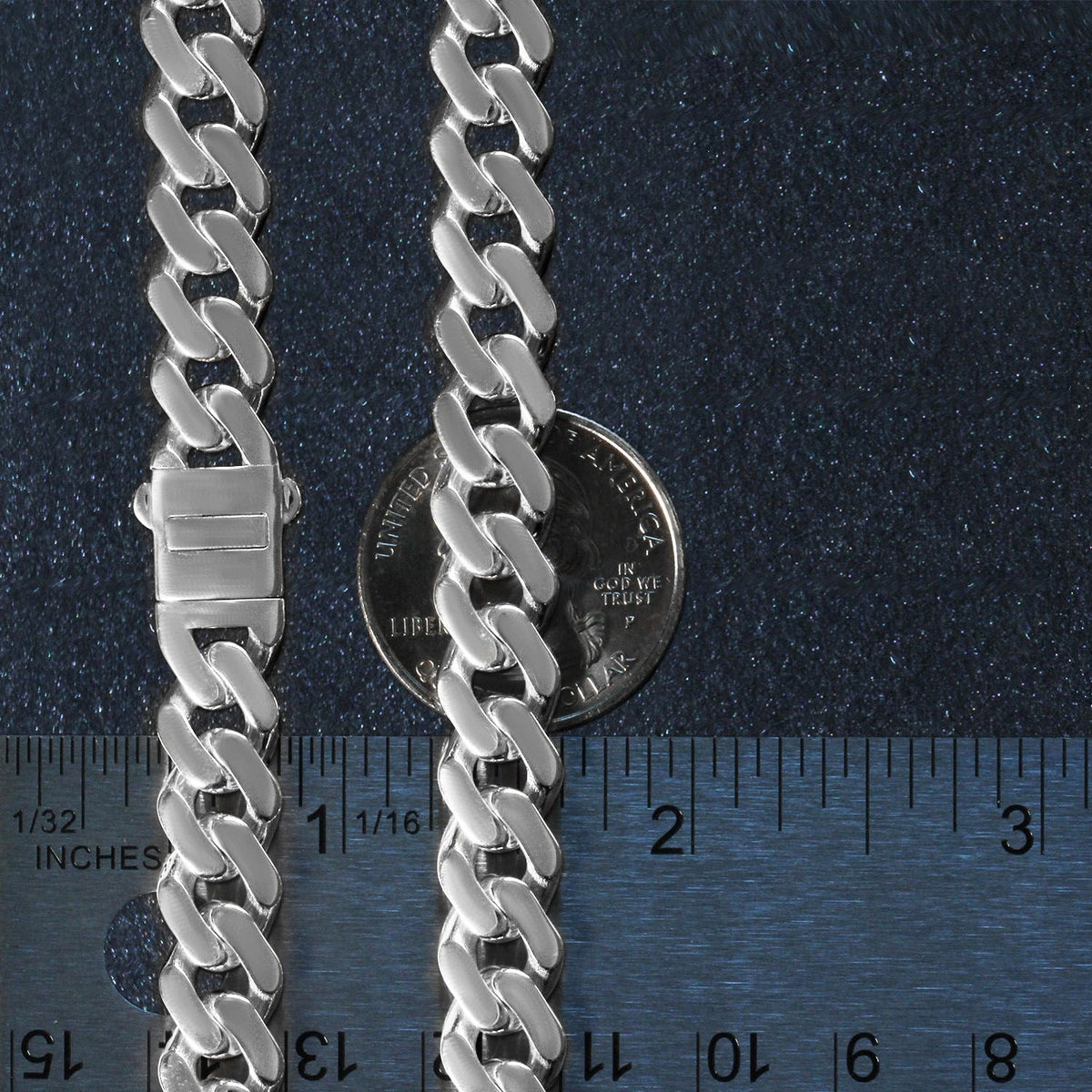 14k White Gold 22 inch Polished Curb Chain Necklace - LinkagejewelrydesignLinkagejewelrydesign