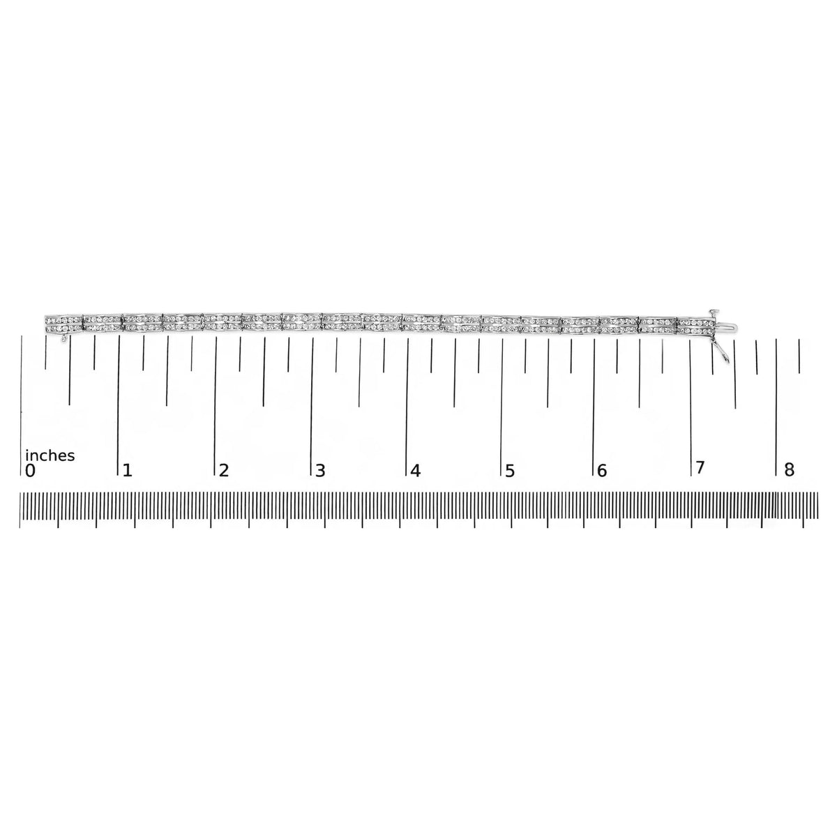 14K White Gold 3 1/5 Cttw Channel Set Diamond Double Row Tennis Bracelet (H - I Color, I1 - I2 Clarity) - 7" Inches - LinkagejewelrydesignLinkagejewelrydesign