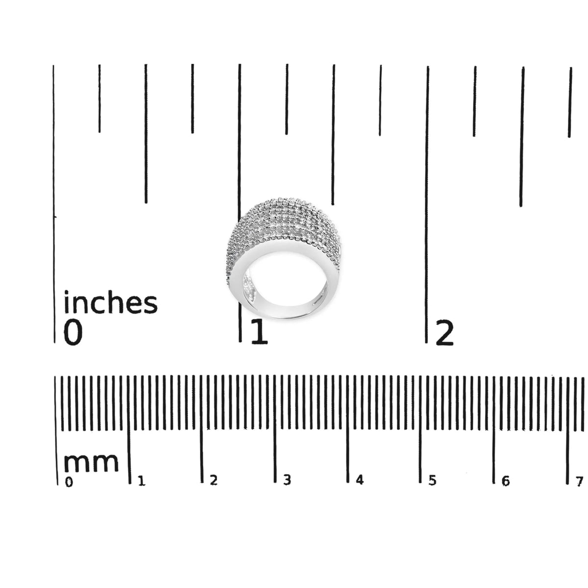 14K White Gold 3.0 Cttw Princess Cut Natural Diamond 9 Row Cocktail Band Ring (H - I Color, SI1 - SI2 Clarity) - LinkagejewelrydesignLinkagejewelrydesign