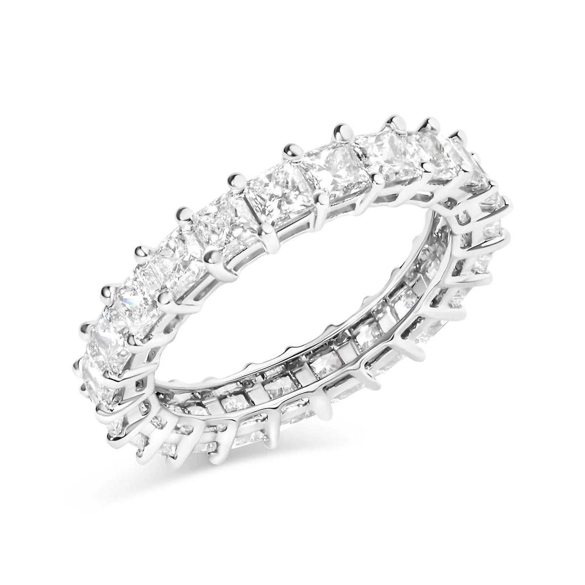 14K White Gold 3.0 Cttw Princess Lab Grown Diamond Eternity Band Ring (F - G Color, VS1 - VS2 Clarity) - LinkagejewelrydesignLinkagejewelrydesign