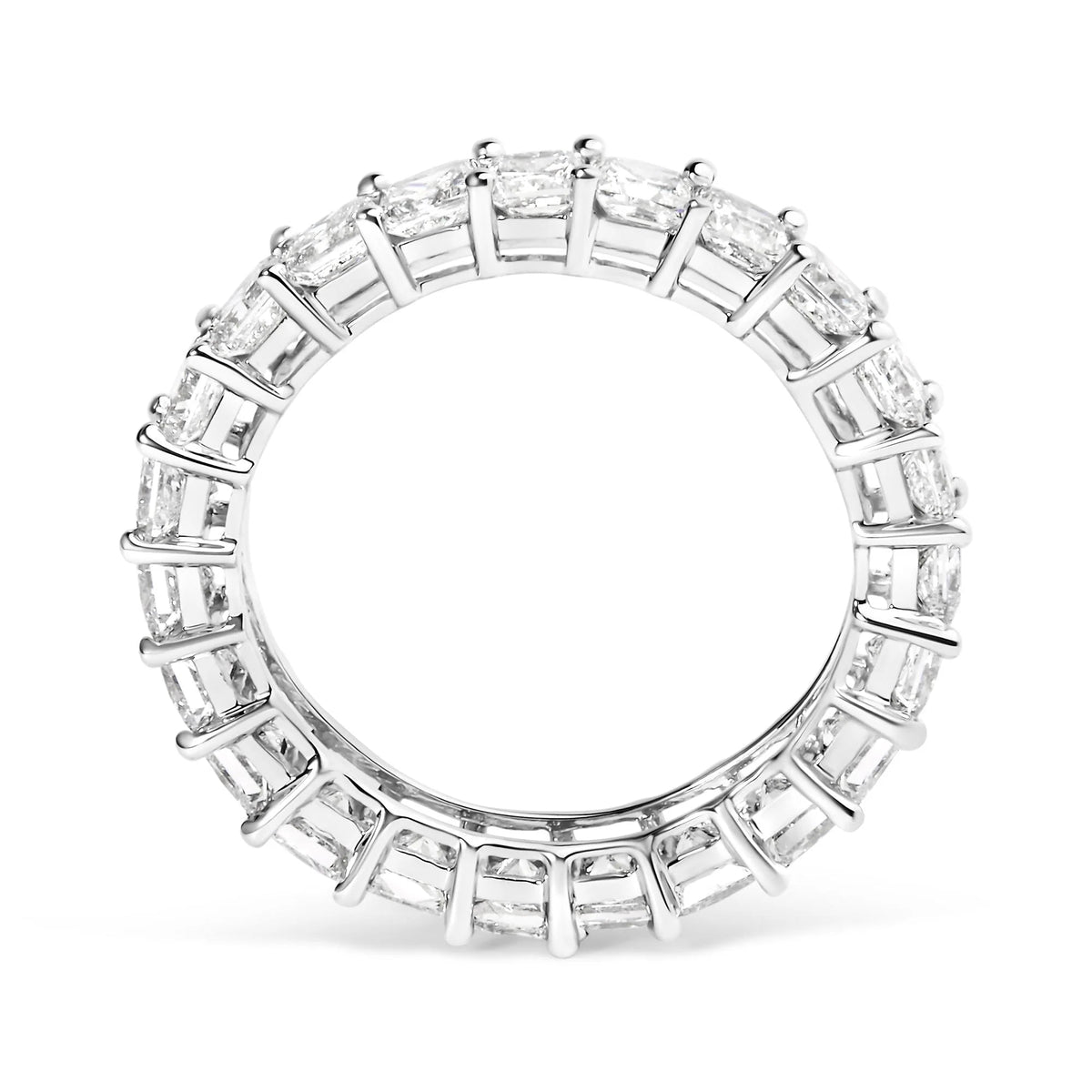 14K White Gold 3.0 Cttw Princess Lab Grown Diamond Eternity Band Ring (F - G Color, VS1 - VS2 Clarity) - LinkagejewelrydesignLinkagejewelrydesign