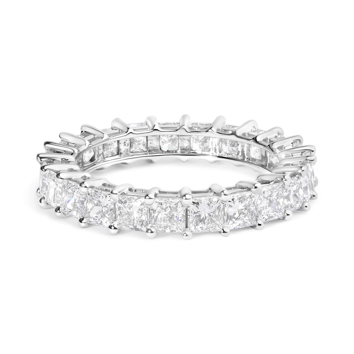 14K White Gold 3.0 Cttw Princess Lab Grown Diamond Eternity Band Ring (F - G Color, VS1 - VS2 Clarity) - LinkagejewelrydesignLinkagejewelrydesign