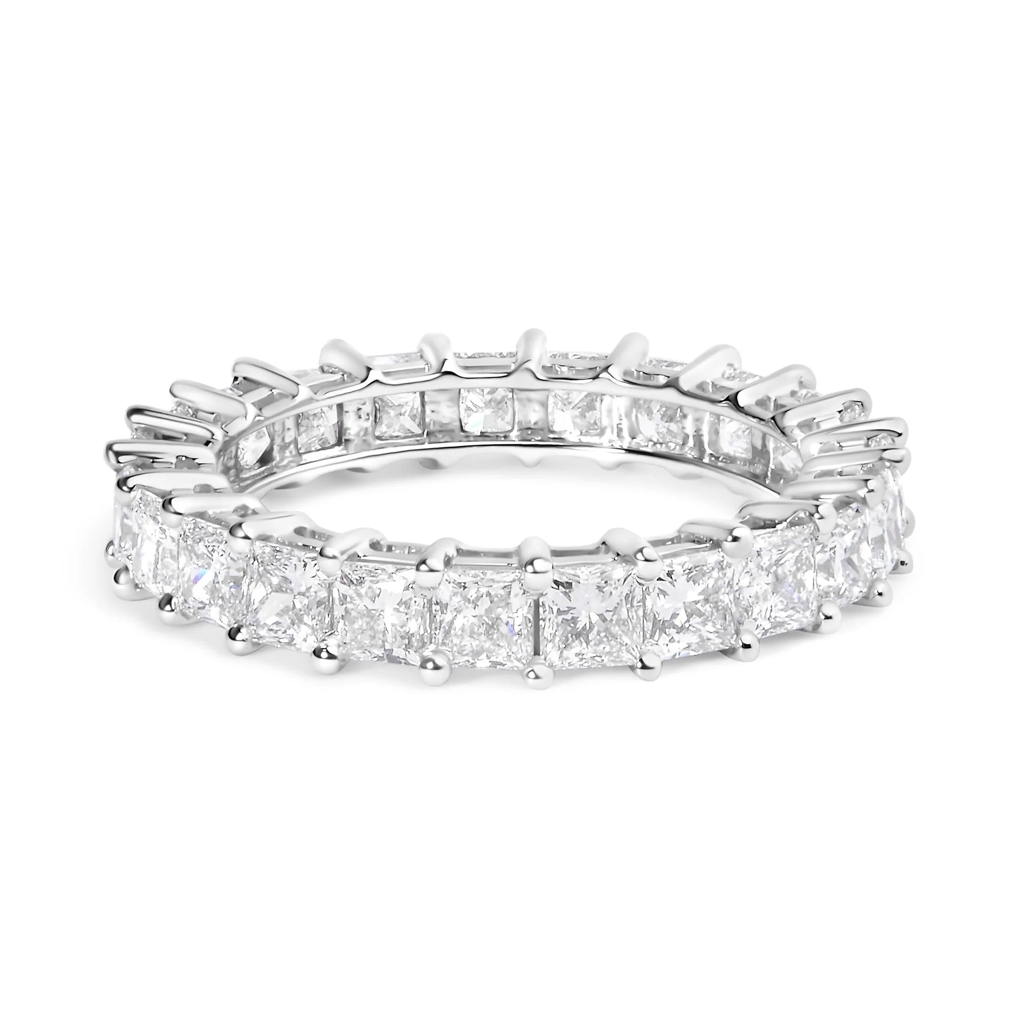 14K White Gold 3.0 Cttw Princess Lab Grown Diamond Eternity Band Ring (F - G Color, VS1 - VS2 Clarity) - LinkagejewelrydesignLinkagejewelrydesign