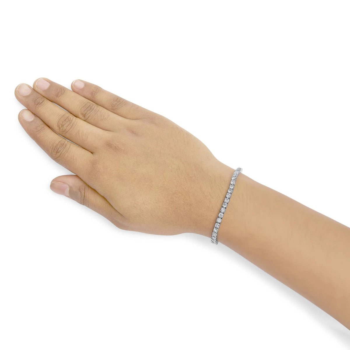 14K White Gold 4 - Prong Set Lab Grown Round Diamond Classic Tennis Bracelet (F - G Color, VS1 - VS2 Clarity) - 7.25&quot; - LinkagejewelrydesignLinkagejewelrydesign
