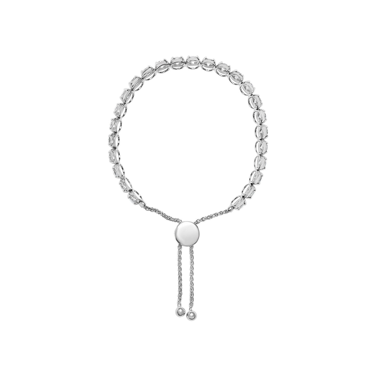 14K White Gold 6.00 Cttw Diamond 4” - 10” Adjustable Bolo Tennis Bracelet (I - J Color, I1 - I2 Clarity) - LinkagejewelrydesignLinkagejewelrydesign