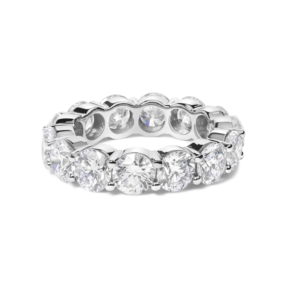 14K White Gold 7.0 Cttw Round Lab - Grown Diamond Eternity Band Ring (F - G Color, VS1 - VS2 Clarity) - LinkagejewelrydesignLinkagejewelrydesign