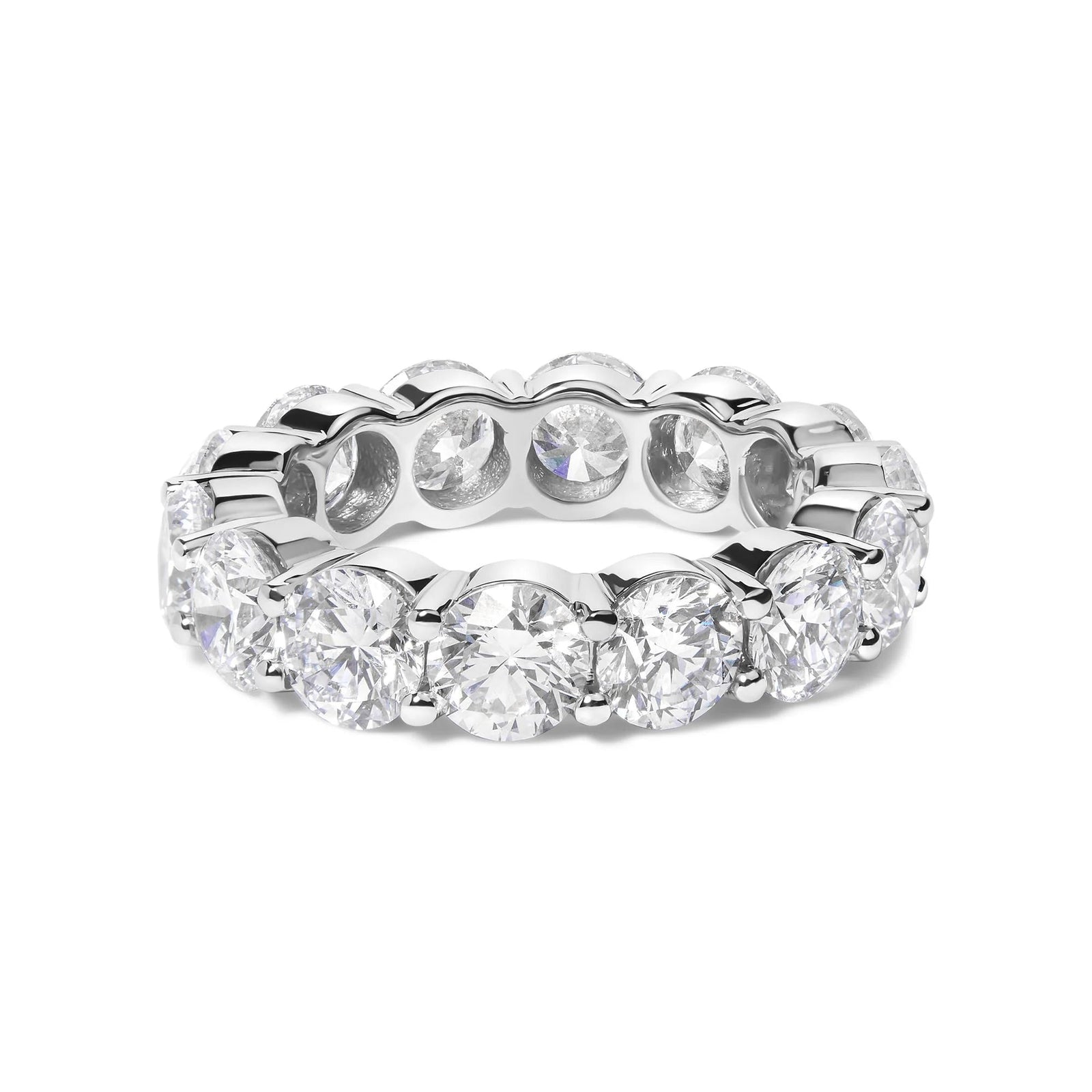 14K White Gold 7.0 Cttw Round Lab - Grown Diamond Eternity Band Ring (F - G Color, VS1 - VS2 Clarity) - LinkagejewelrydesignLinkagejewelrydesign