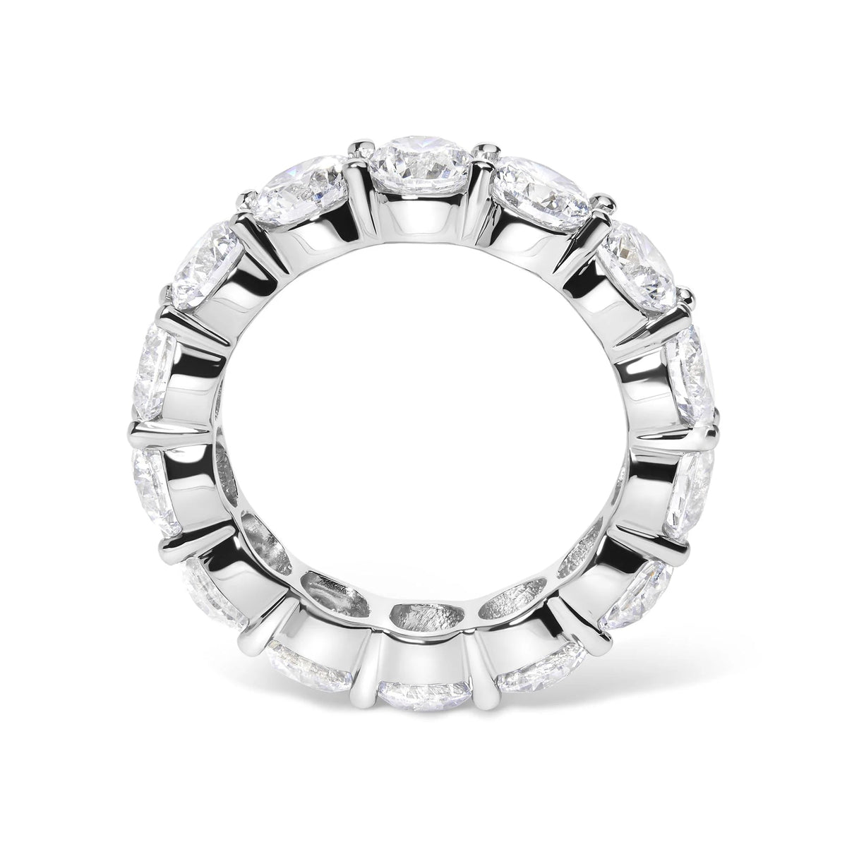 14K White Gold 7.0 Cttw Round Lab - Grown Diamond Eternity Band Ring (F - G Color, VS1 - VS2 Clarity) - LinkagejewelrydesignLinkagejewelrydesign