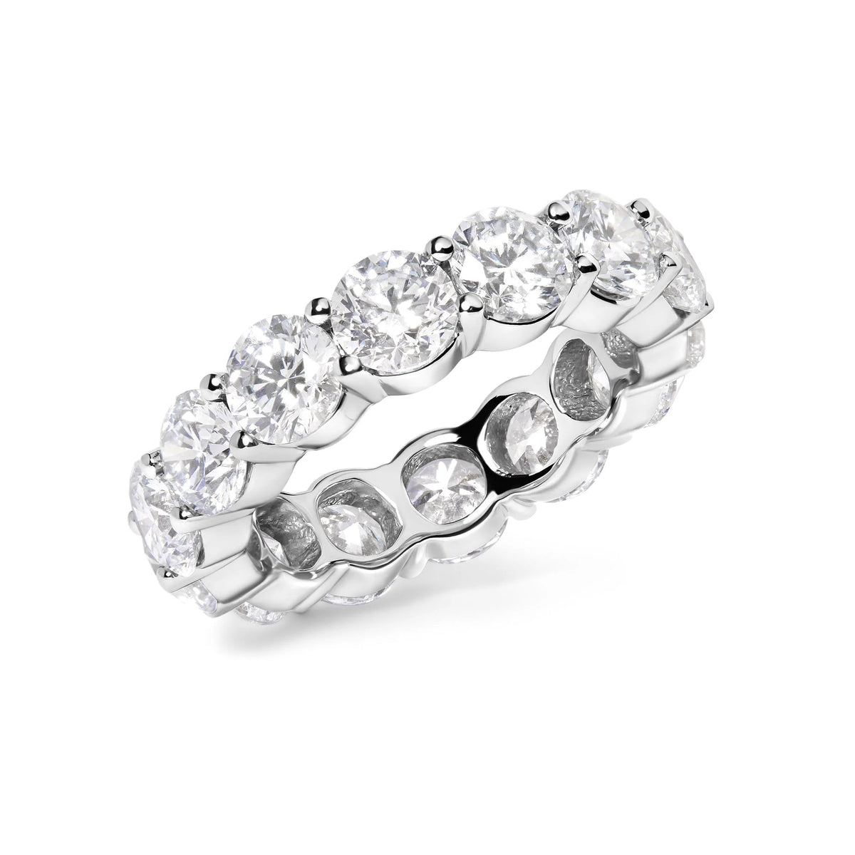 14K White Gold 7.0 Cttw Round Lab - Grown Diamond Eternity Band Ring (F - G Color, VS1 - VS2 Clarity) - LinkagejewelrydesignLinkagejewelrydesign