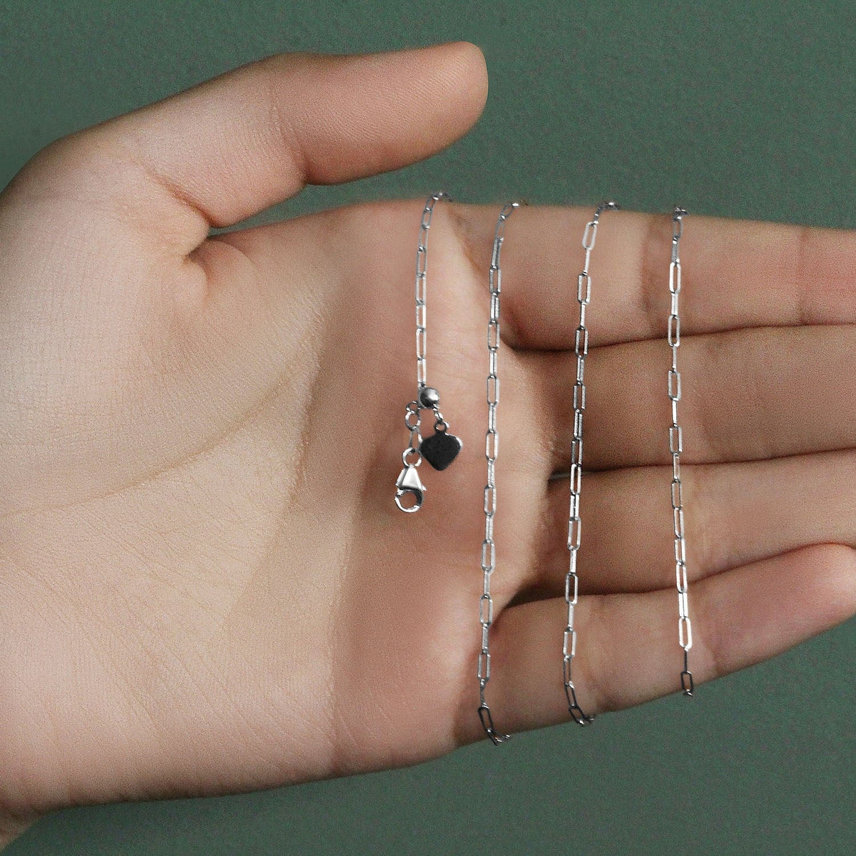 14k White Gold Adjustable Paperclip Chain (1.50 mm) - LinkagejewelrydesignLinkagejewelrydesign