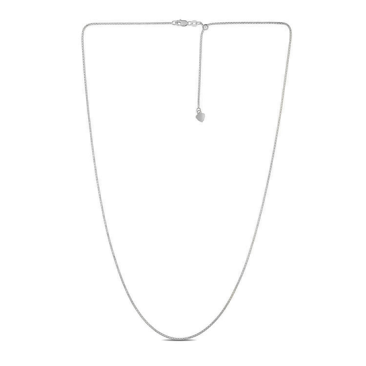 14k White Gold Adjustable Popcorn Chain 1.3mm - LinkagejewelrydesignLinkagejewelrydesign