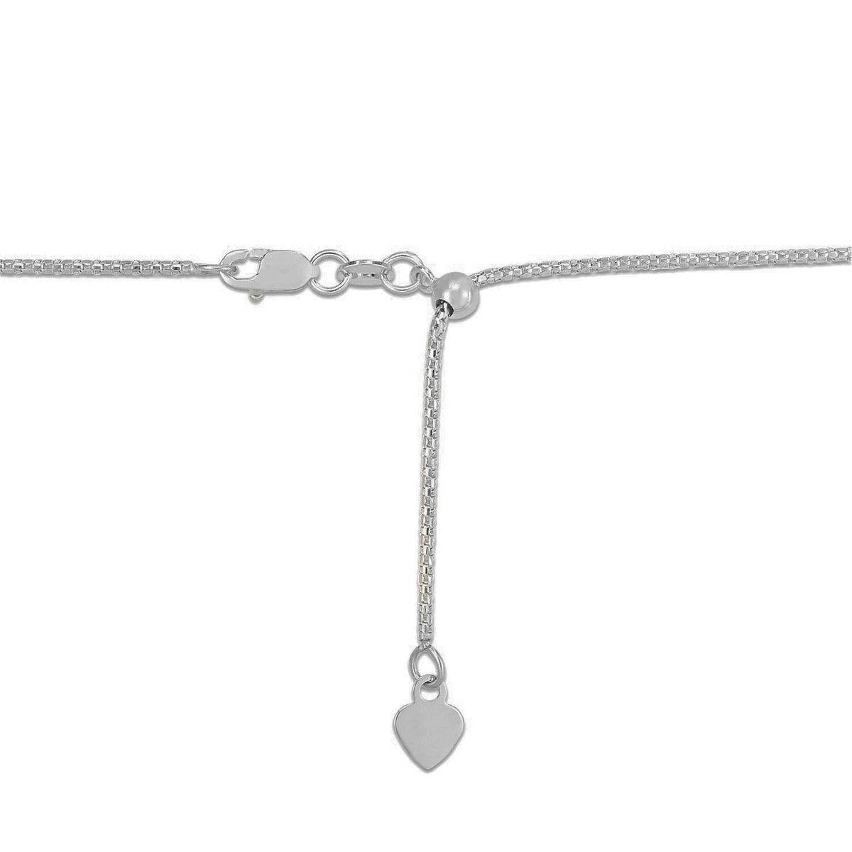 14k White Gold Adjustable Popcorn Chain 1.3mm - LinkagejewelrydesignLinkagejewelrydesign