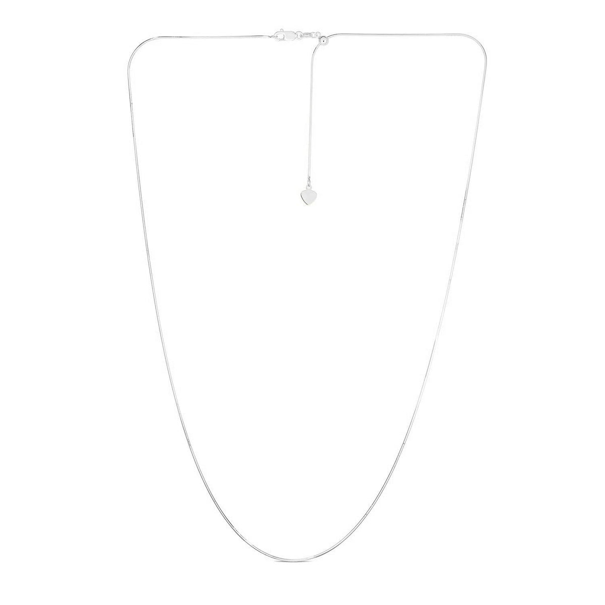 14k White Gold Adjustable Snake Chain 0.85mm - LinkagejewelrydesignLinkagejewelrydesign