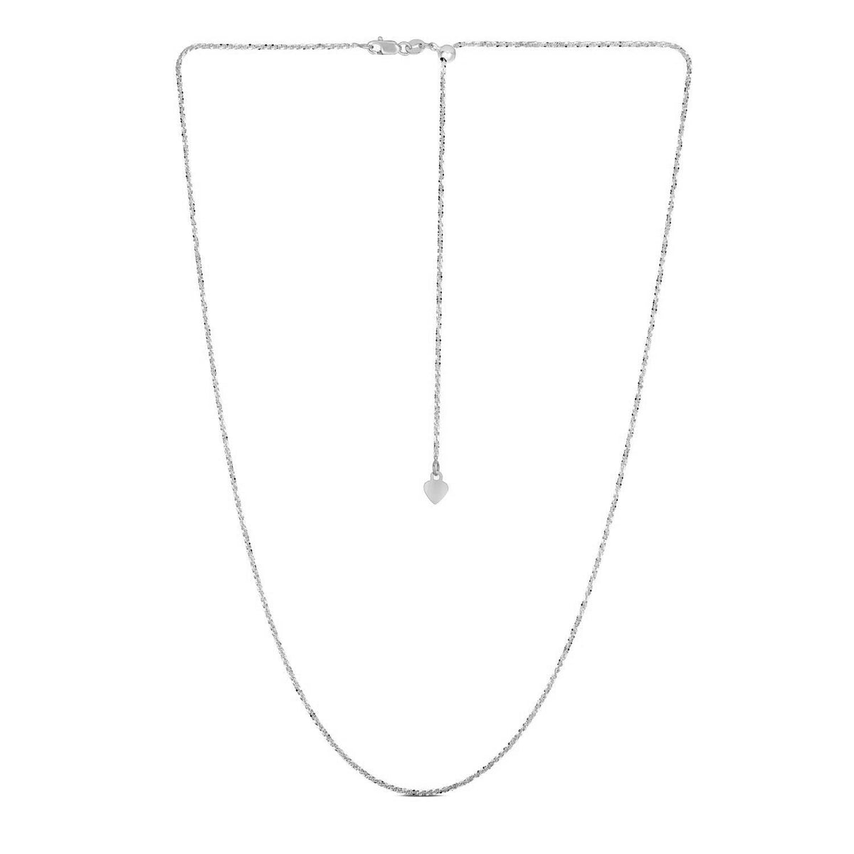 14k White Gold Adjustable Sparkle Chain 1.5mm - LinkagejewelrydesignLinkagejewelrydesign