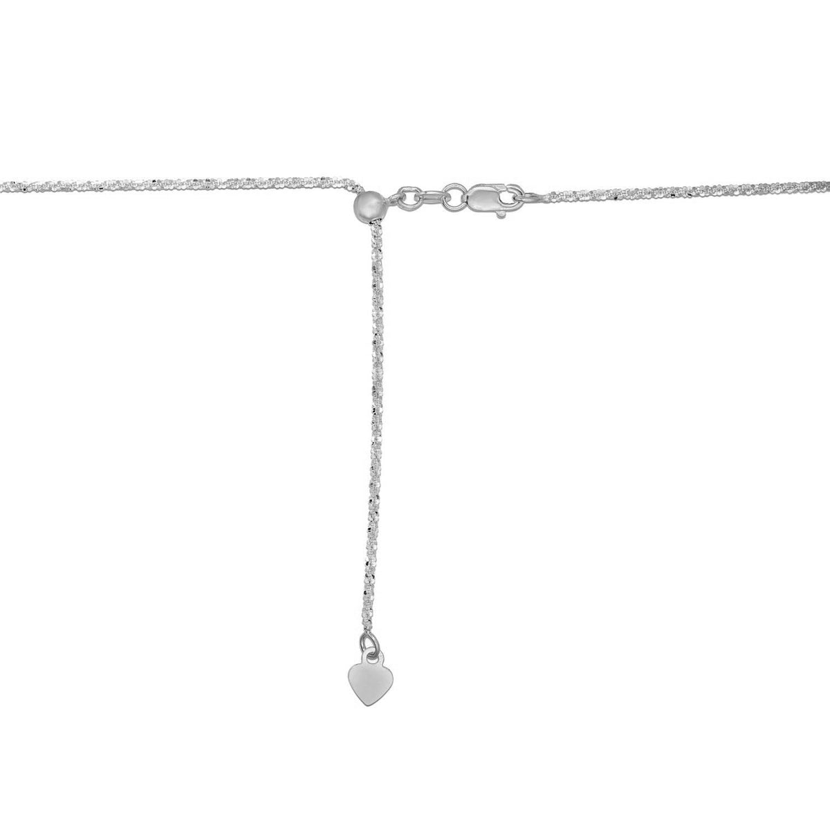 14k White Gold Adjustable Sparkle Chain 1.5mm - LinkagejewelrydesignLinkagejewelrydesign