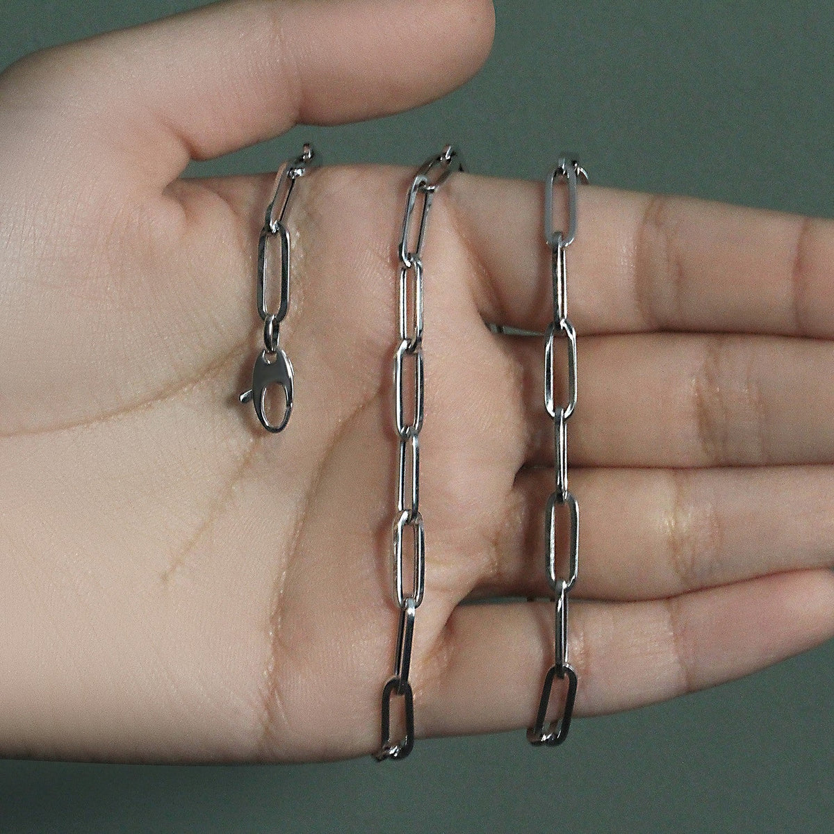 14k White Gold Bold Paperclip Chain (4.2 mm) - LinkagejewelrydesignLinkagejewelrydesign