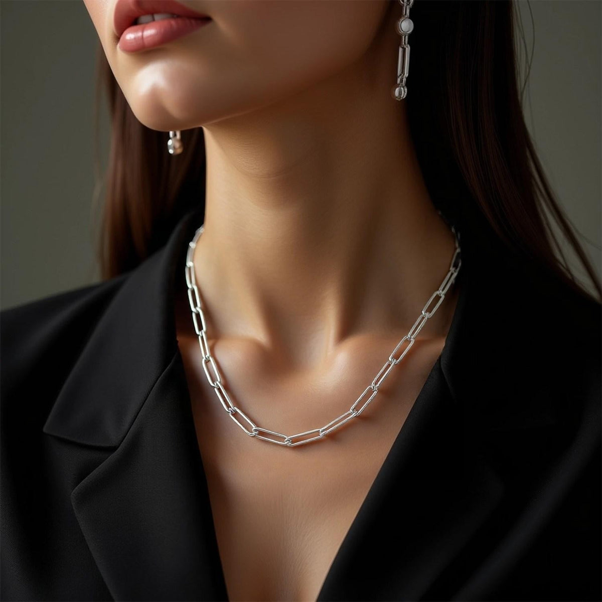 14k White Gold Bold Paperclip Chain (4.2 mm) - LinkagejewelrydesignLinkagejewelrydesign