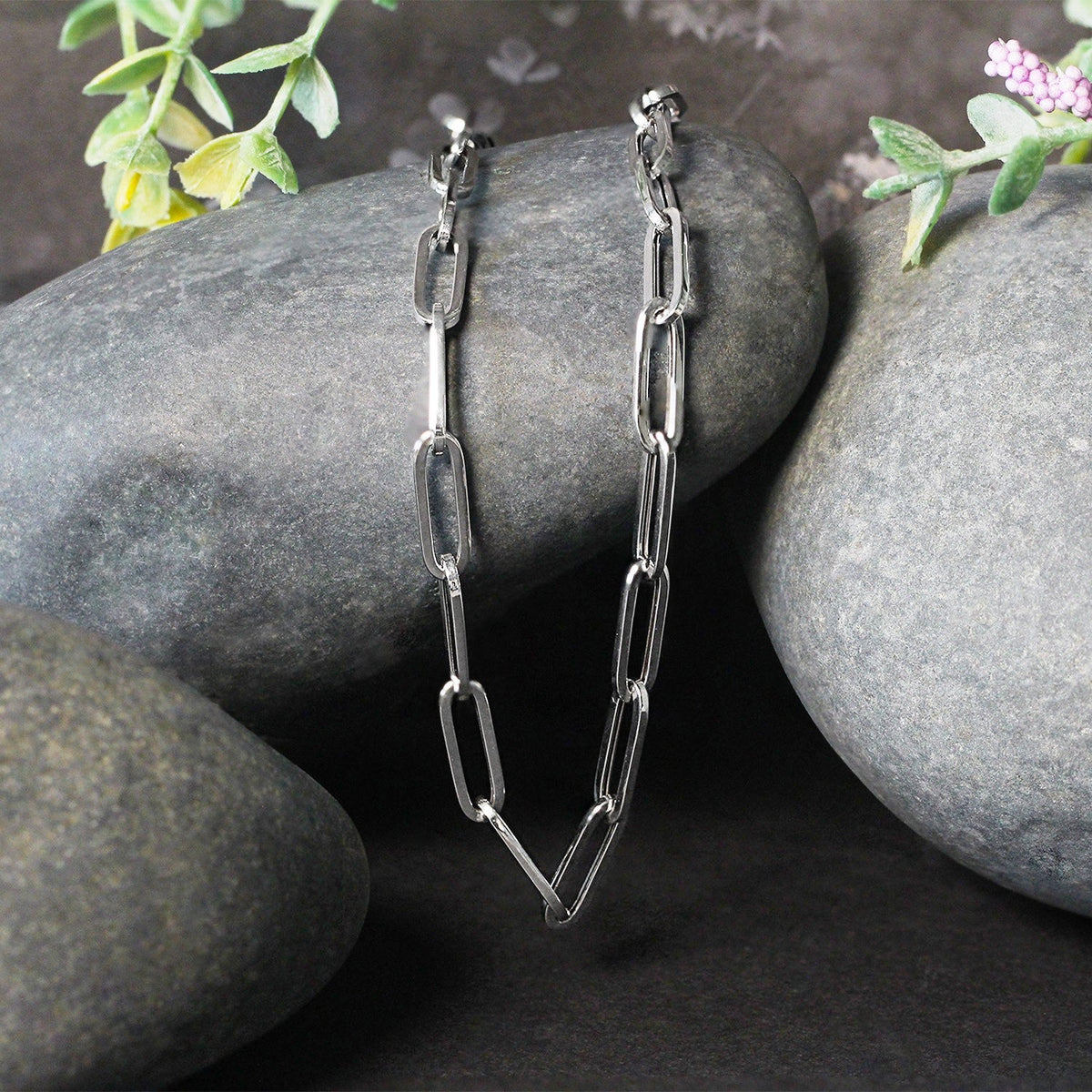 14k White Gold Bold Paperclip Chain (4.20 mm) - LinkagejewelrydesignLinkagejewelrydesign