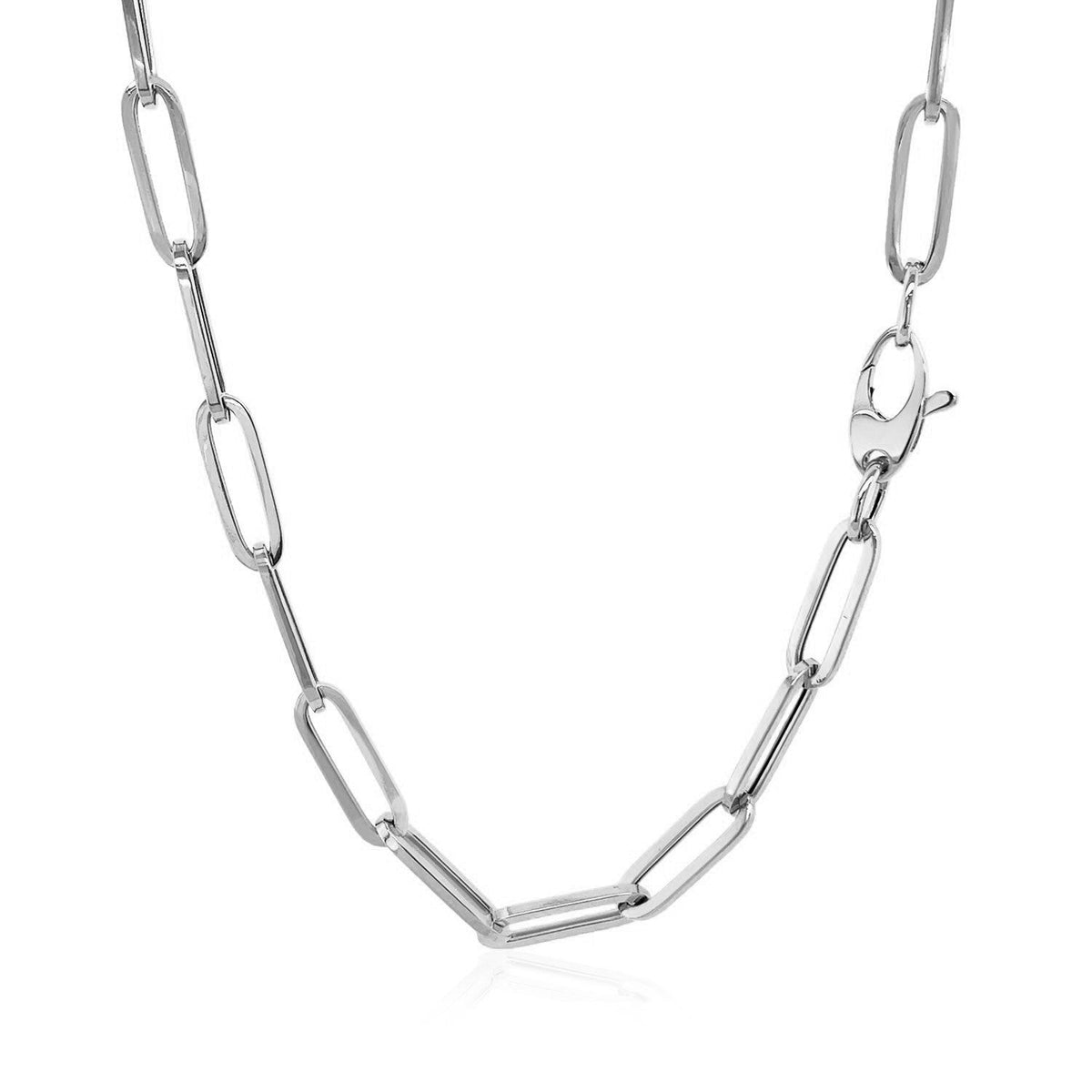 14k White Gold Bold Paperclip Chain (4.20 mm) - LinkagejewelrydesignLinkagejewelrydesign