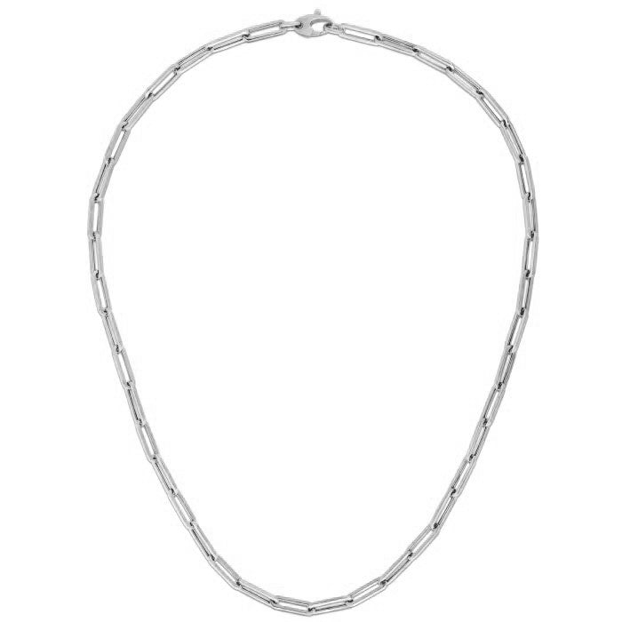 14k White Gold Bold Paperclip Chain (4.20 mm) - LinkagejewelrydesignLinkagejewelrydesign