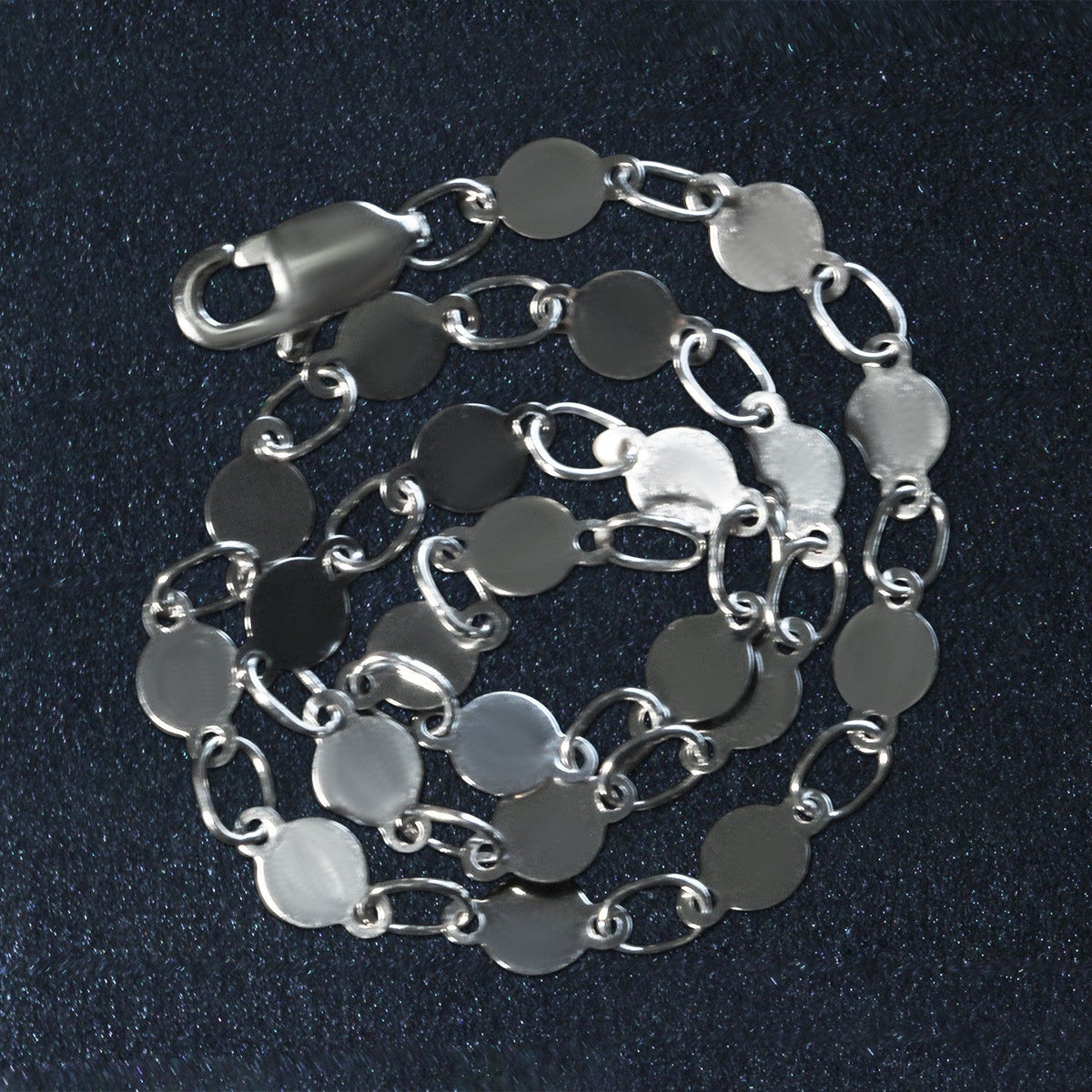 14k White Gold Bracelet with Polished Circles (4.00 mm) - LinkagejewelrydesignLinkagejewelrydesign