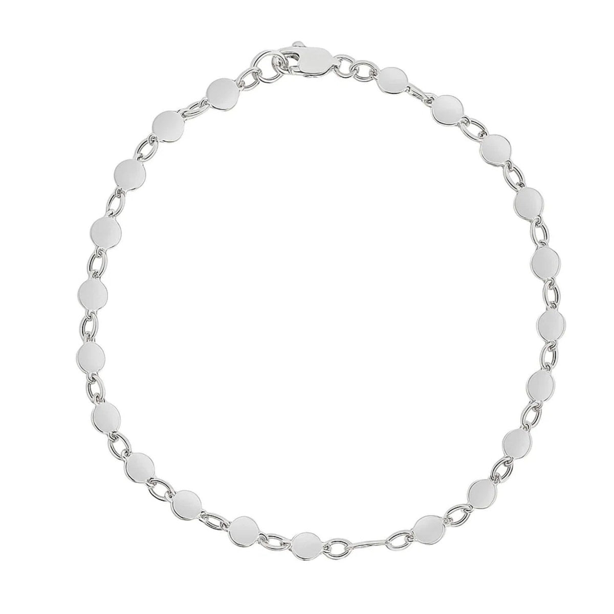 14k White Gold Bracelet with Polished Circles (4.00 mm) - LinkagejewelrydesignLinkagejewelrydesign