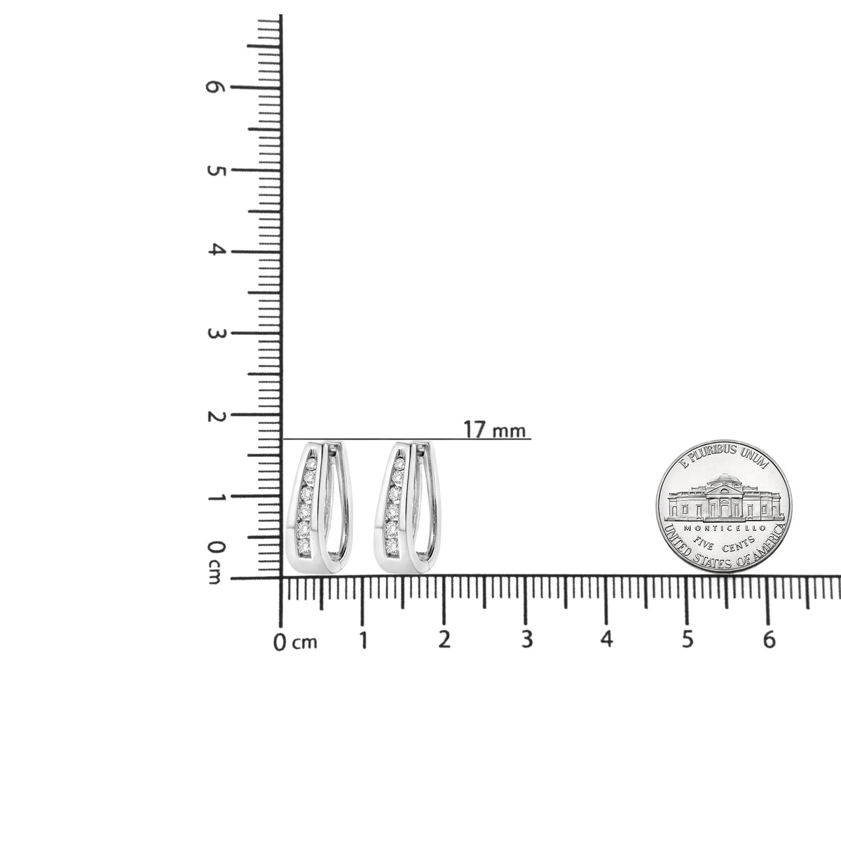 14k White Gold Channel - Set Brilliant Round - Cut Diamond Hoop Earrings (I - J Color, I2 - I3 Clarity) - LinkagejewelrydesignLinkagejewelrydesign