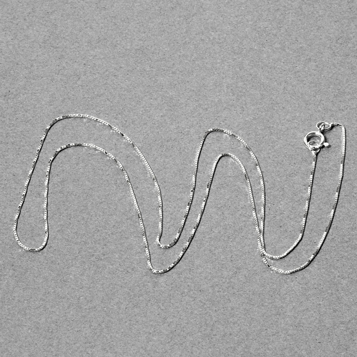 14k White Gold Classic Box Chain (0.45 mm) - LinkagejewelrydesignLinkagejewelrydesign