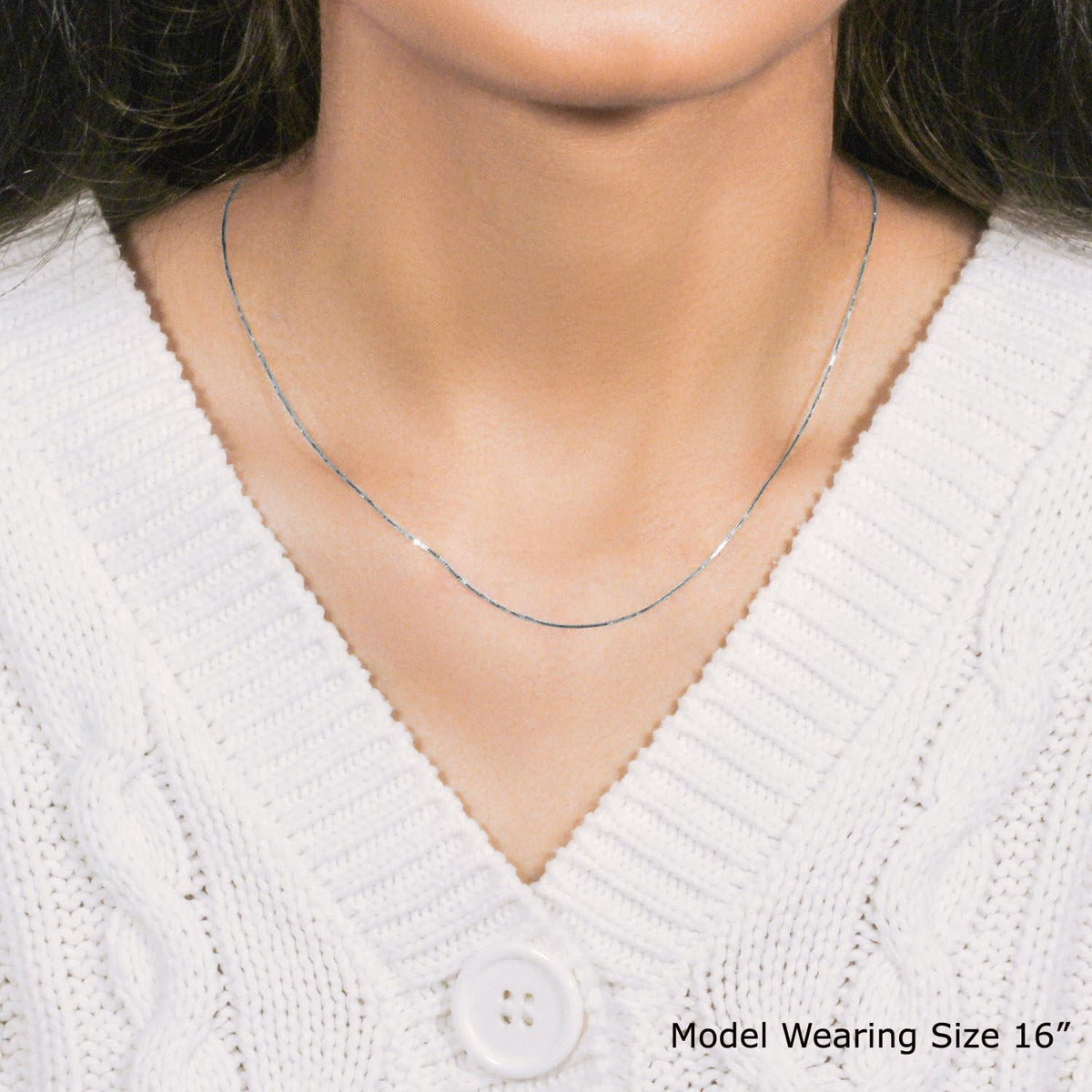 14k White Gold Classic Box Chain (0.45 mm) - LinkagejewelrydesignLinkagejewelrydesign