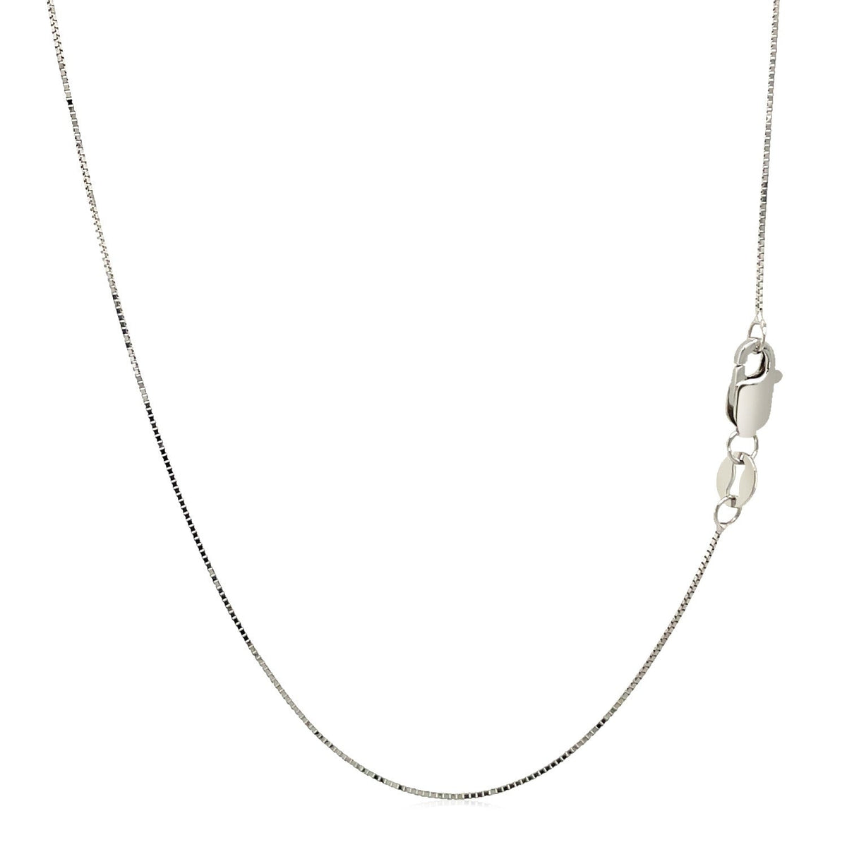 14k White Gold Classic Box Chain (0.45 mm) - LinkagejewelrydesignLinkagejewelrydesign